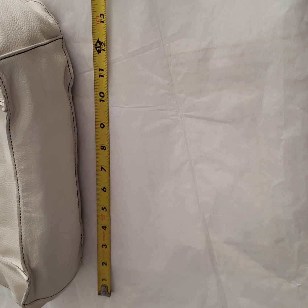 New Bag Leather Satchel Shopper Tote WHITE HandBag Purse NWT - Picture 8 of 16